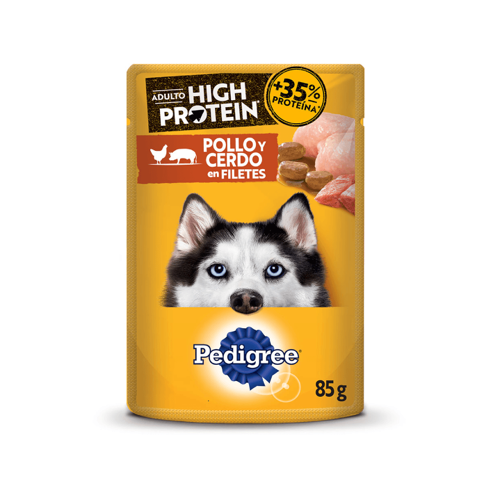 Alimento Húmedo Para Perro Pedigree Pouch High Protein Pollo Y Cerdo 85 g