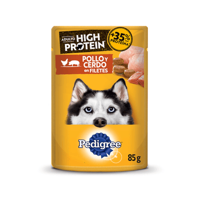 Alimento Húmedo Para Perro Pedigree Pouch High Protein Pollo Y Cerdo 85 g
