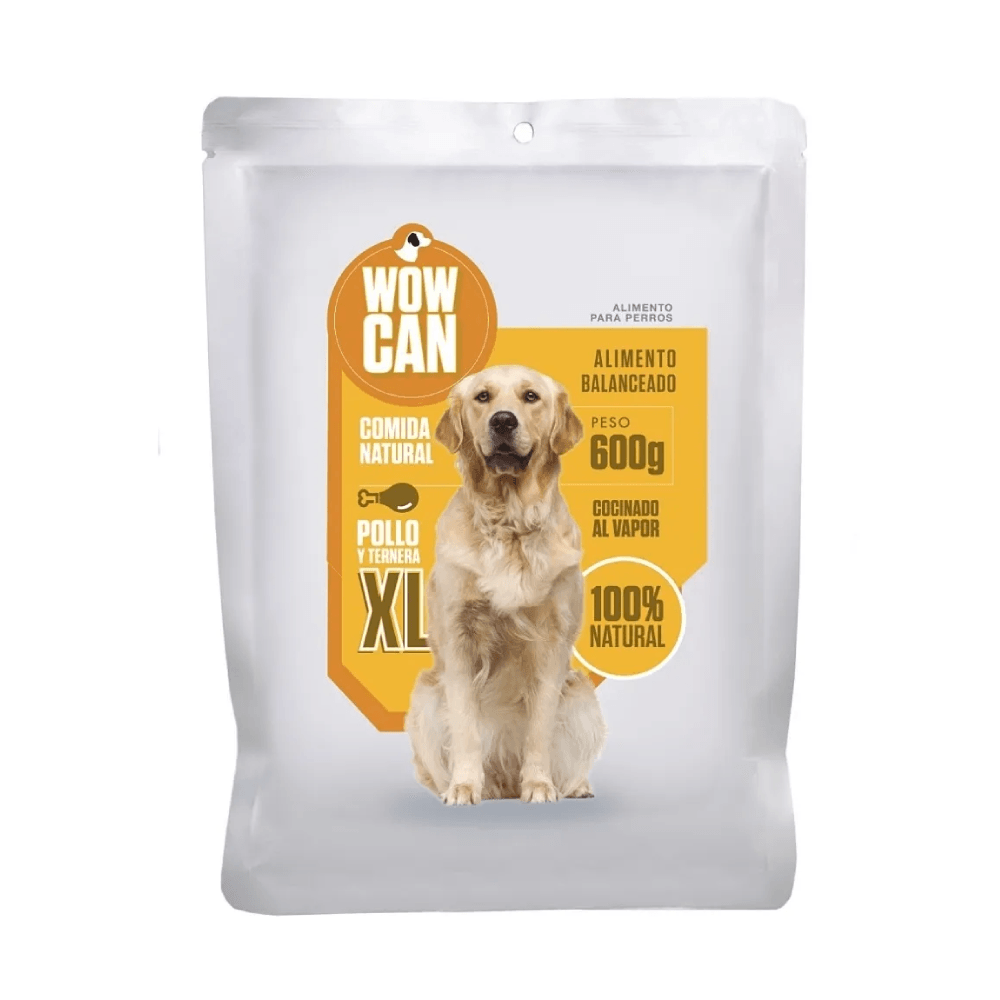 Alimento Húmedo Para Perro Pouch Wow Can Sabor Pollo Y Ternera 600 g