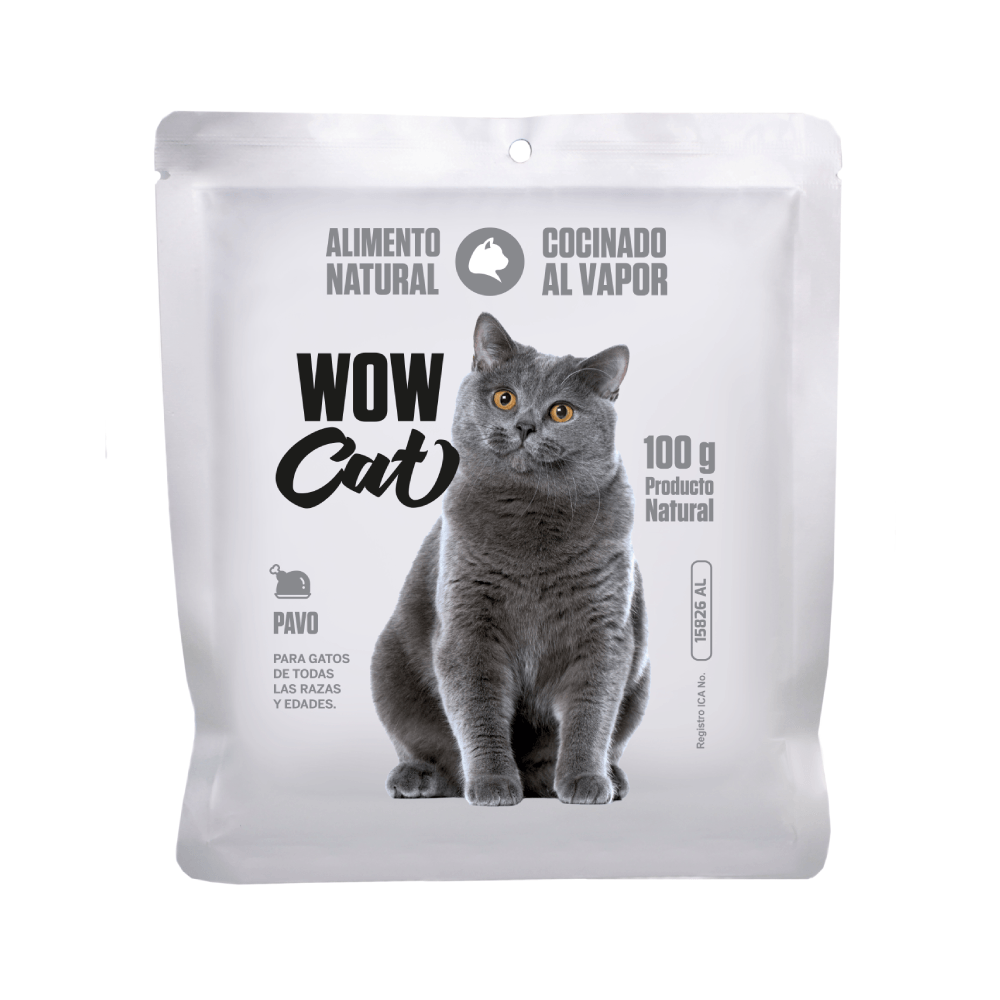 Alimento Húmedo Para Gato Pouch Wow Cat Pavo 100 g