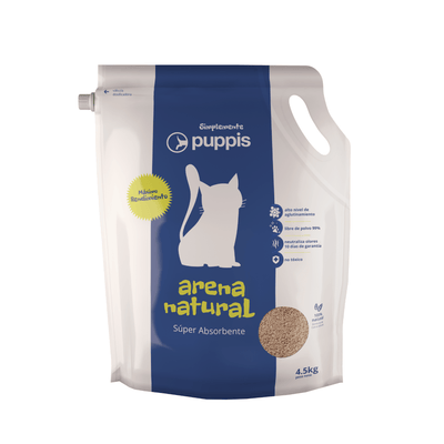 Arena Para Gato Puppis Bentonita Económica 4,5 kg