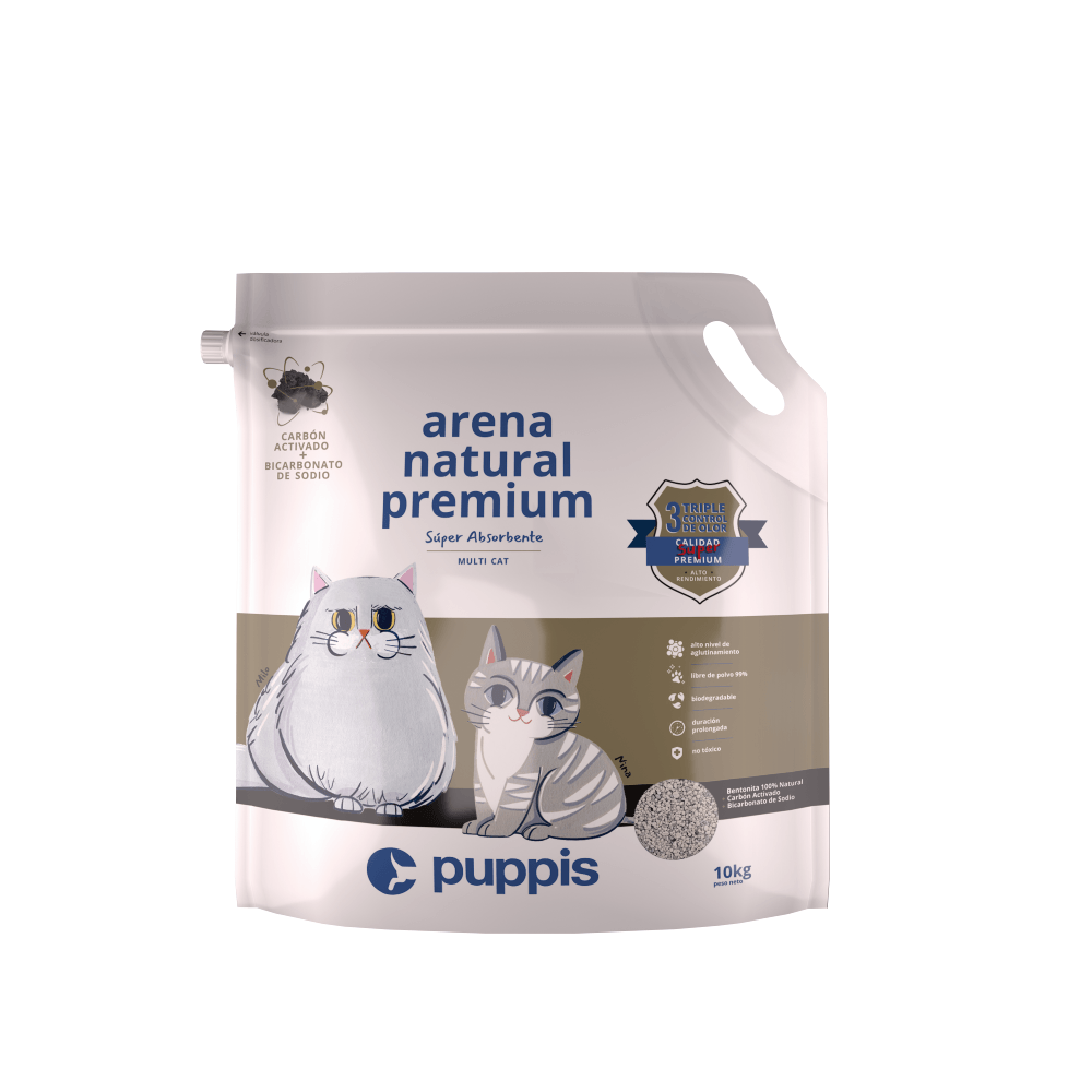 Arena Bentonita Para Gato Puppis Súper Premium 10 kg