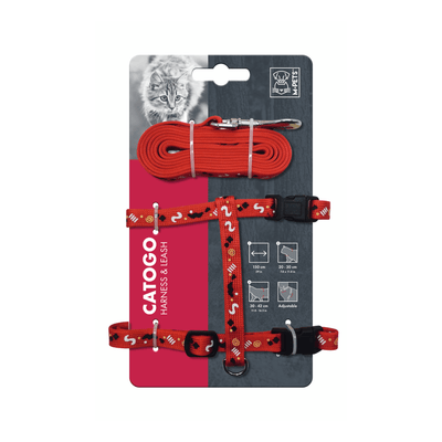Arnés Con Correa Para Gato M-PETS Set Rojo Único