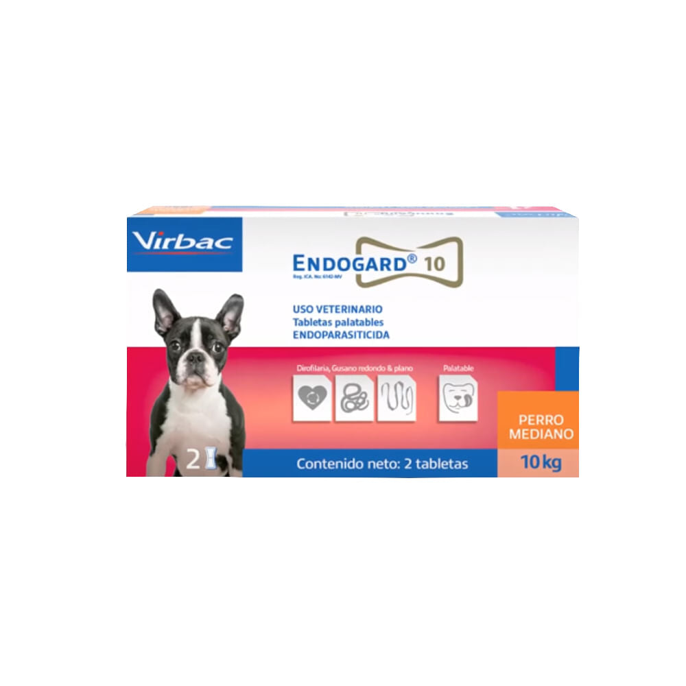 Antiparasitario Interno Para Perro Endogard Caja x2 Tabletas 10 kg