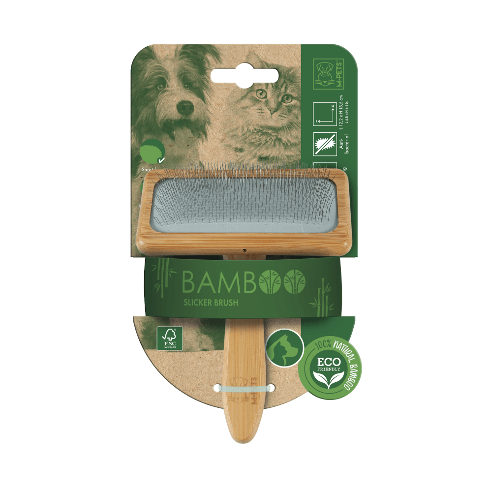 Cepillo Para Mascotas M-PETS Slicker Bambú L