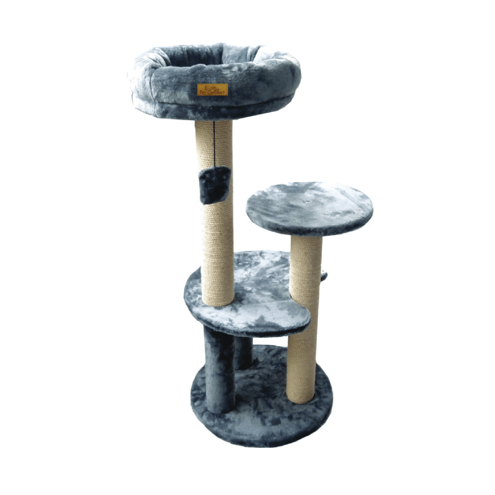 Gimnasio Para Gato Pet Comfort Circulos Con Cama Gris 50x50x110 cm
