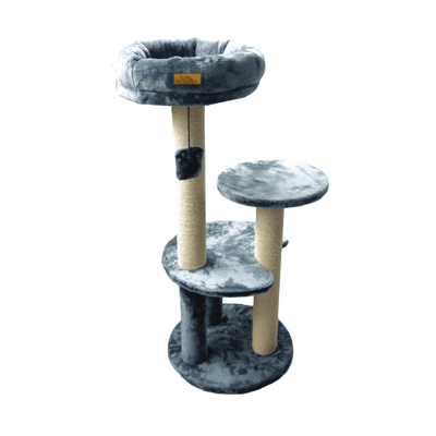 Gimnasio Para Gato Pet Comfort Circulos Con Cama Gris 50x50x110 cm