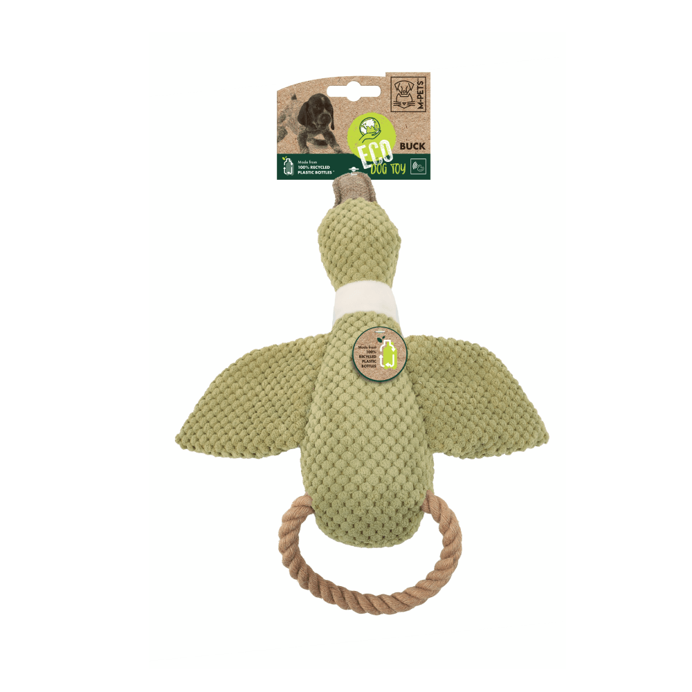 Peluche Para Perro M-PETS Eco Buck Verde Con Blanco 35x30x9 cm