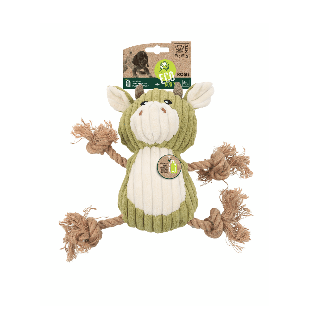 Peluche Para Perro M-PETS Eco Rosie Verde Con Blanco 28x23x11 cm