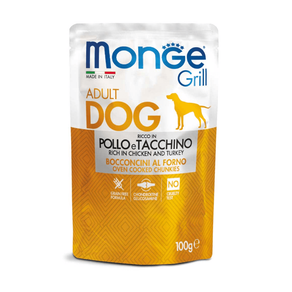 Alimento Húmedo Para Perro Monge Grill Pouch Chicken And Turkey 100 g