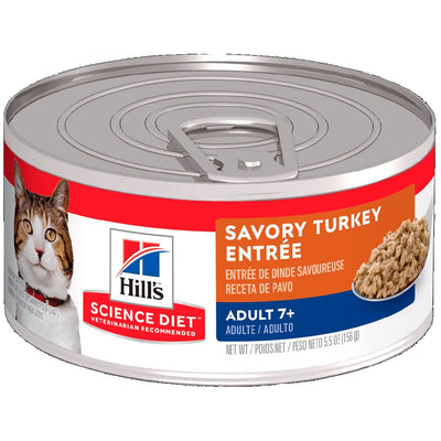 Alimento húmedo para gato Hills Science Diet Adult 7 Plus sabor pavo 5,5 oz